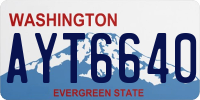 WA license plate AYT6640