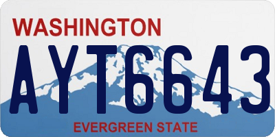 WA license plate AYT6643