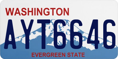 WA license plate AYT6646
