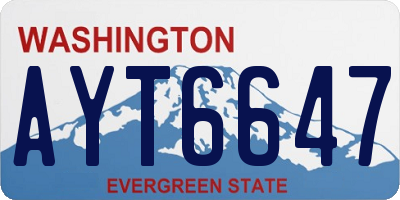 WA license plate AYT6647
