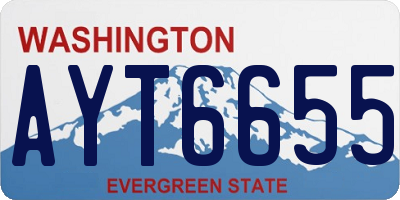 WA license plate AYT6655