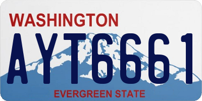 WA license plate AYT6661