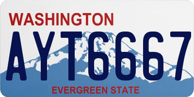 WA license plate AYT6667