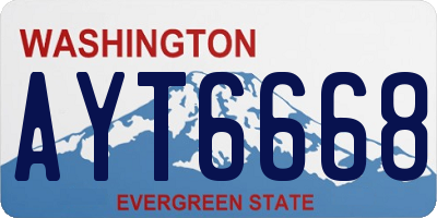 WA license plate AYT6668