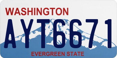 WA license plate AYT6671