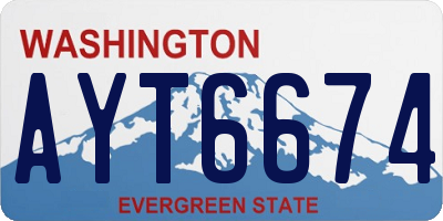 WA license plate AYT6674