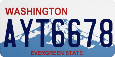 WA license plate AYT6678