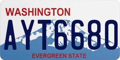 WA license plate AYT6680