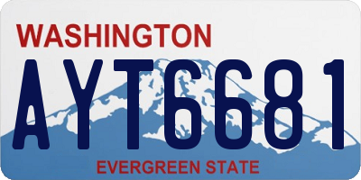 WA license plate AYT6681