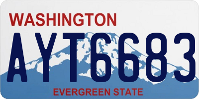 WA license plate AYT6683