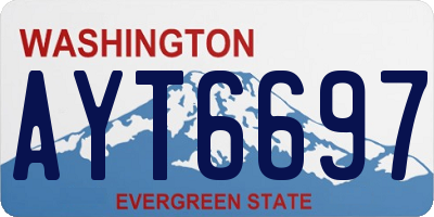 WA license plate AYT6697