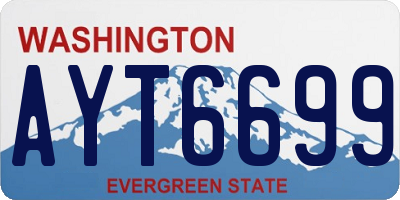 WA license plate AYT6699