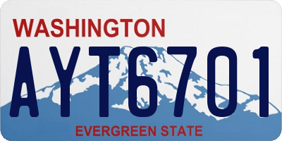 WA license plate AYT6701