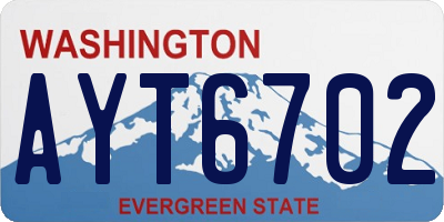 WA license plate AYT6702