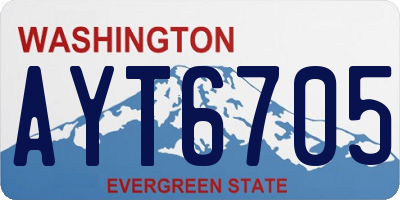 WA license plate AYT6705