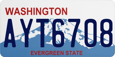 WA license plate AYT6708