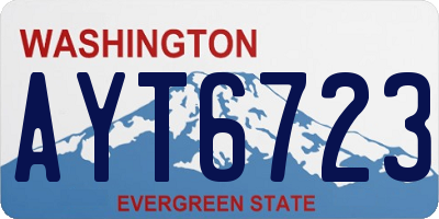 WA license plate AYT6723