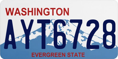 WA license plate AYT6728