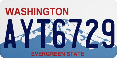 WA license plate AYT6729