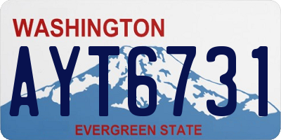 WA license plate AYT6731