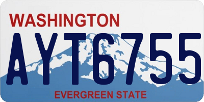 WA license plate AYT6755