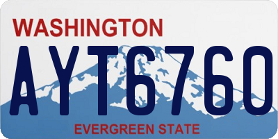 WA license plate AYT6760