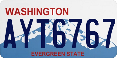 WA license plate AYT6767