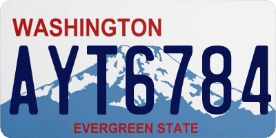 WA license plate AYT6784