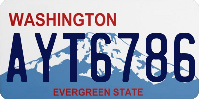 WA license plate AYT6786