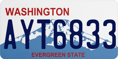 WA license plate AYT6833