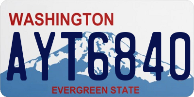 WA license plate AYT6840