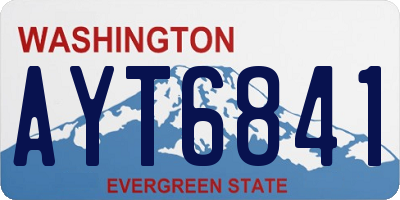 WA license plate AYT6841