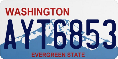 WA license plate AYT6853