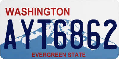 WA license plate AYT6862