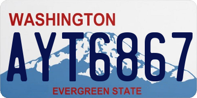 WA license plate AYT6867