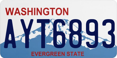 WA license plate AYT6893