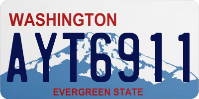 WA license plate AYT6911