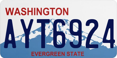 WA license plate AYT6924
