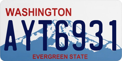 WA license plate AYT6931