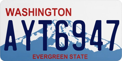 WA license plate AYT6947