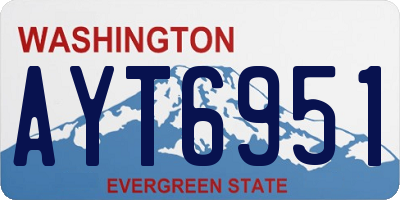 WA license plate AYT6951
