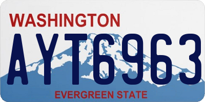 WA license plate AYT6963