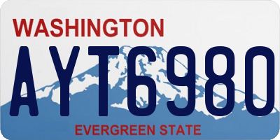 WA license plate AYT6980