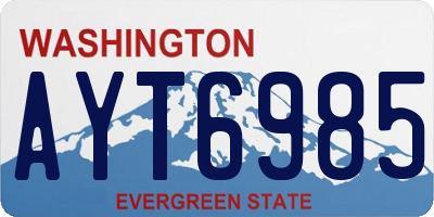 WA license plate AYT6985