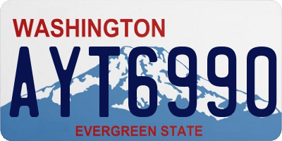 WA license plate AYT6990