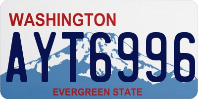 WA license plate AYT6996