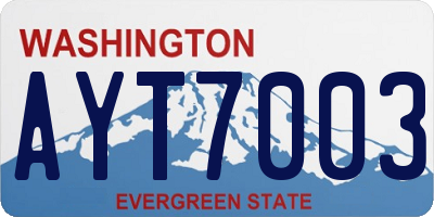 WA license plate AYT7003