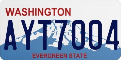 WA license plate AYT7004