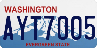 WA license plate AYT7005