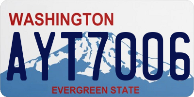 WA license plate AYT7006